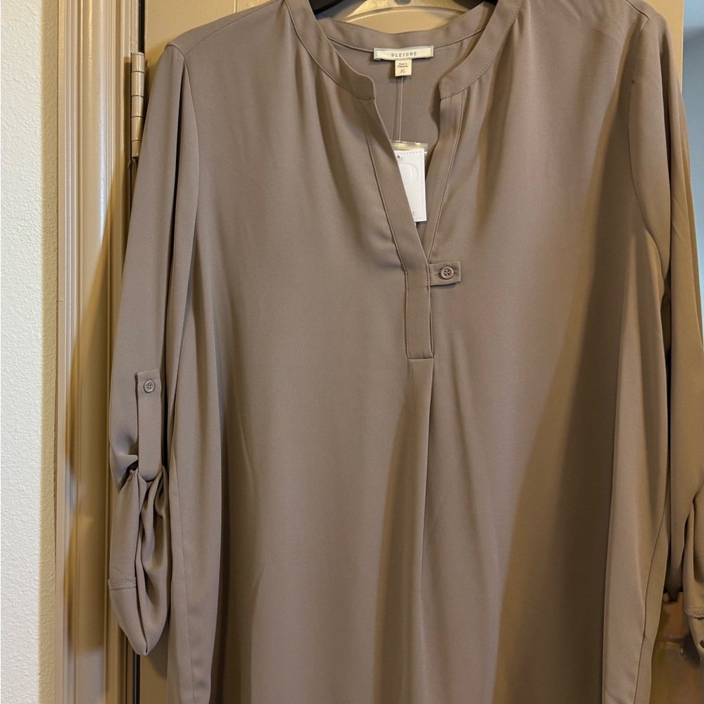 Pleione Taupe Blouse